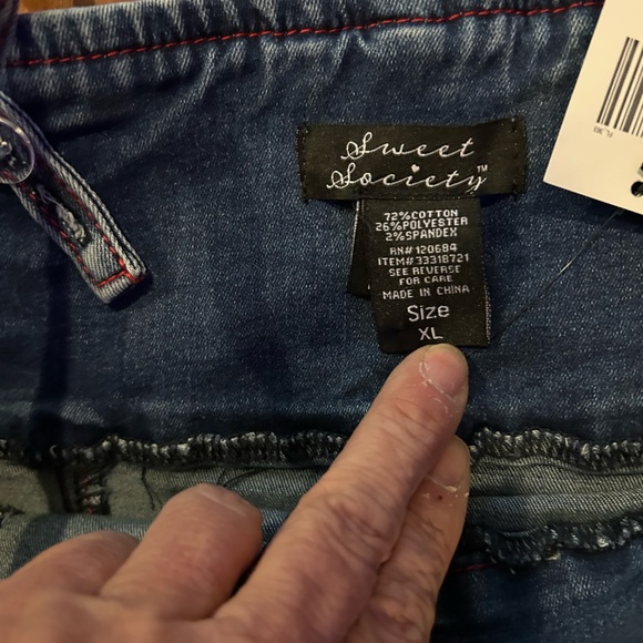 Sweet Society Strawberries Blue Denim Mini Dress - Picture 8 of 11